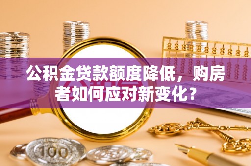 隆林公积金贷款额度降低，购房者如何应对新变化？