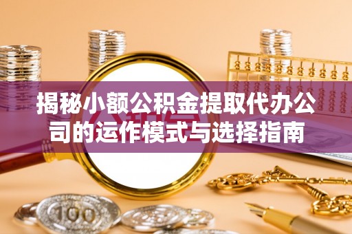 隆林揭秘小额公积金提取代办公司的运作模式与选择指南
